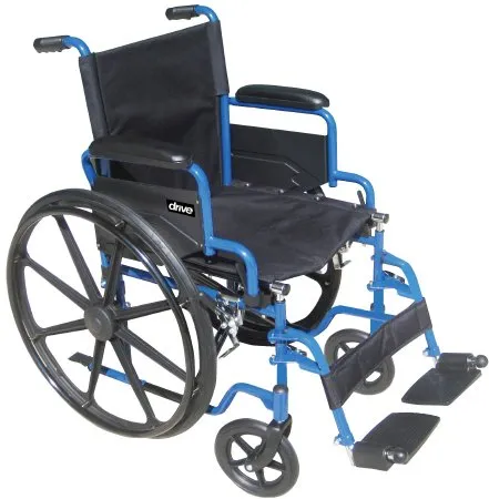 Drive Devilbiss Healthcare - drive Blue Streak - From: BLS16FBD-ELR To: BLS20FBD-ELR - Drive Medical  Wheelchair  Desk Length Arm Elevating Legrest Black Upholstery 16 Inch Seat Width Adult 250 lbs. Weight Capacity