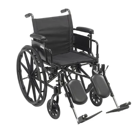 Drive Medical - Cruiser X4 - CX420ADDA-ELR - Wheelchair Cruiser X4 Desk Length Arm Elevating Legrest Black Upholstery 20 Inch Seat Width Adult 300 lbs. Weight Capacity