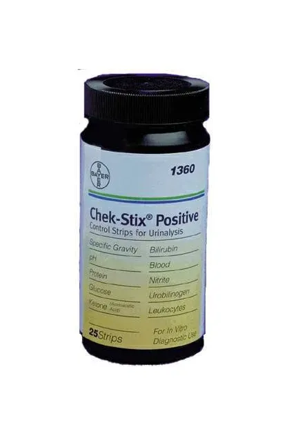 Siemens - Chek-Stix - 10310482 - Multi-Analyte Urinalysis Control Chek-Stix Urinalysis Positive Level 25 Strips