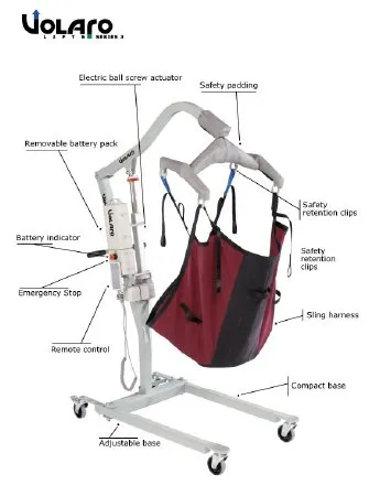 Smt Health Systems - Volaro Series - VL210 - Full Body Patient Lift Volaro Series 400 Lbs. Weight Capacity Battery Powered