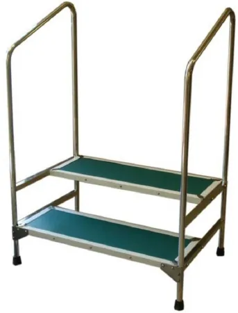 Newmatic Medical - 11490 - Step Stool With Handrail Mri 2 Steps Steel Frame 8 Inch Step Height