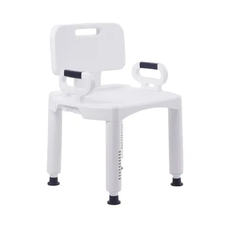McKesson - 146-RTL12505 - Bath Bench Removable Arms Plastic Frame Removable Backrest 21 1/4 Inch Seat Width 350 lbs. Weight Capacity