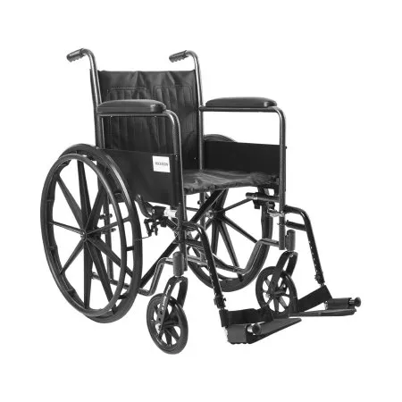 McKesson - 146-SSP218FA-SF - Wheelchair McKesson Dual Axle Full Length Arm Swing-Away Footrest Black Upholstery 18 Inch Seat Width Adult 300 lbs. Weight Capacity