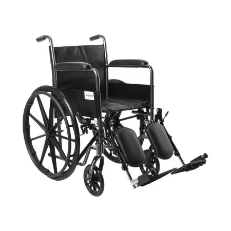 McKesson - 146-SSP218FA-ELR - Wheelchair McKesson Dual Axle Full Length Arm Swing-Away Elevating Legrest Black Upholstery 18 Inch Seat Width Adult 300 lbs. Weight Capacity