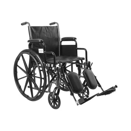 McKesson - 146-SSP218DDA-ELR - Wheelchair McKesson Dual Axle Desk Length Arm Swing-Away Elevating Legrest Black Upholstery 18 Inch Seat Width Adult 300 lbs. Weight Capacity