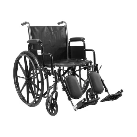McKesson - 146-SSP220DDA-ELR - Wheelchair McKesson Dual Axle Desk Length Arm Swing-Away Elevating Legrest Black Upholstery 20 Inch Seat Width Adult 350 lbs. Weight Capacity