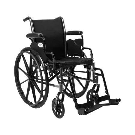 McKesson - 146-K316DDA-SF - Lightweight Wheelchair McKesson Dual Axle Desk Length Arm Swing-Away Footrest Black Upholstery 16 Inch Seat Width Adult 300 lbs. Weight Capacity