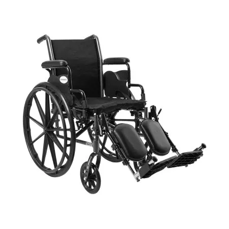 McKesson - 146-K316DDA-ELR - Lightweight Wheelchair McKesson Dual Axle Desk Length Arm Swing-Away Elevating Legrest Black Upholstery 16 Inch Seat Width Adult 300 lbs. Weight Capacity