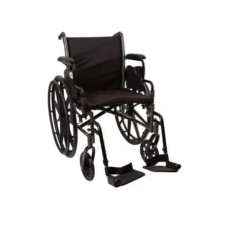 McKesson - 146-K318DDA-SF - Lightweight Wheelchair McKesson Dual Axle Desk Length Arm Swing-Away Footrest Black Upholstery 18 Inch Seat Width Adult 300 lbs. Weight Capacity