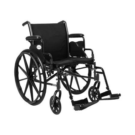 McKesson - 146-K320DDA-SF - Lightweight Wheelchair McKesson Dual Axle Desk Length Arm Swing-Away Footrest Black Upholstery 20 Inch Seat Width Adult 300 lbs. Weight Capacity