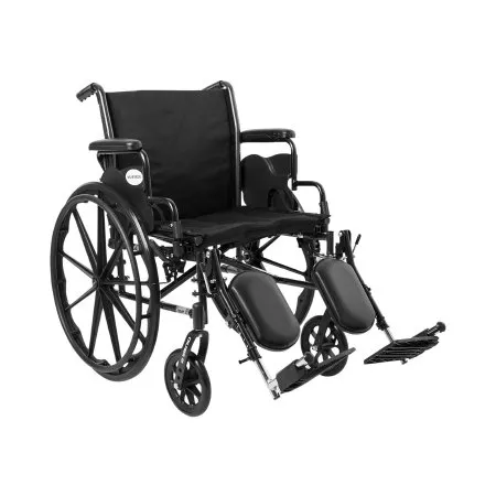 McKesson - 146-K320DDA-ELR - Lightweight Wheelchair McKesson Dual Axle Desk Length Arm Swing-Away Elevating Legrest Black Upholstery 20 Inch Seat Width Adult 300 lbs. Weight Capacity