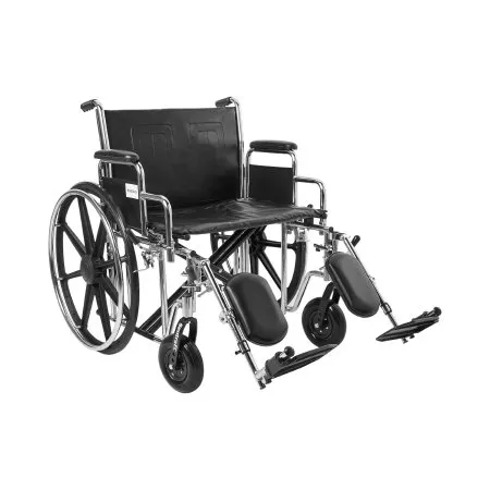 McKesson - 146-STD24ECDDA-ELR - Bariatric Wheelchair McKesson Dual Axle Desk Length Arm Swing-Away Elevating Legrest Black Upholstery 24 Inch Seat Width Adult 450 lbs. Weight Capacity