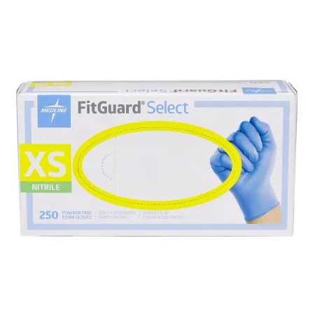 Medline - FitGuard Select - FG2600 - Exam Glove Fitguard Select X-small Nonsterile Nitrile Standard Cuff Length Textured Fingertips Violet Chemo Tested