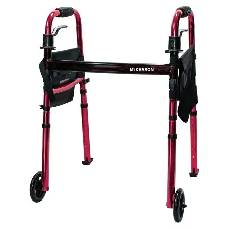 McKesson - 146-RTL10263KDR - Travel Walker Adjustable Height McKesson Aluminum Frame 300 lbs. Weight Capacity 29-1/2 to 37 Inch Height