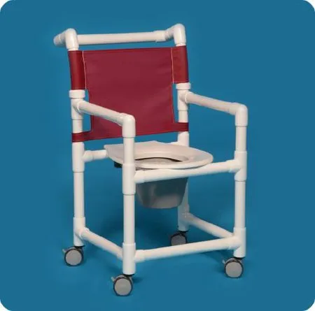 IPU - Select - ESC17P - Commode / Shower Chair Select Fixed Arms PVC Frame With Backrest 17-1/4 Inch Seat Width 300 lbs. Weight Capacity