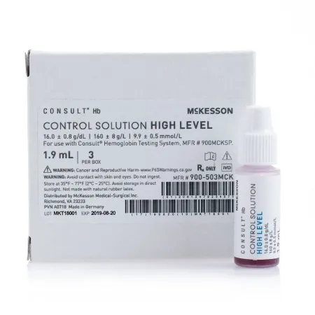 McKesson - Consult Hb - 900-503MCK - Control Consult Hb Hemoglobin High Level 3 X 1.9 mL
