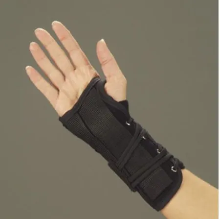 DeRoyal - 5023-08 - Wrist Splint Suede Leatherette / Metal / Nylon Tricot Left Hand Black Medium