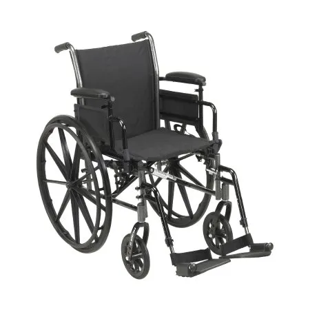 McKesson - 146-K318ADDA-SF - Lightweight Wheelchair McKesson Dual Axle Desk Length Arm Swing-Away Footrest Black Upholstery 18 Inch Seat Width Adult 300 lbs. Weight Capacity