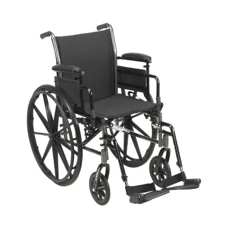 McKesson - 146-K320ADDA-SF - Lightweight Wheelchair McKesson Dual Axle Desk Length Arm Swing-Away Footrest Black Upholstery 20 Inch Seat Width Adult 300 lbs. Weight Capacity