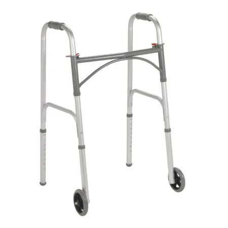 McKesson - From: 146-10200-1 To: 146-10244-4 - Folding Walker Adjustable Height Steel Frame 350 lbs. Weight Capacity 32 to 39 Inch Height