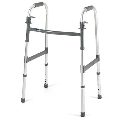 Invacare - 6291-A - IClass Folding Walker Adjustable Height IClass Aluminum Frame 300 lbs. Weight Capacity 30.4 to 37.4 Inch Height