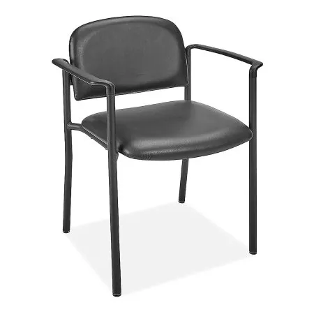 ULine - H6523BL - Stackable Chair ULINE Black Fixed Armrests Vinyl