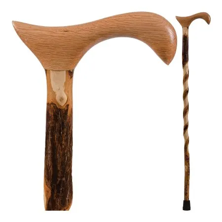 Healthsmart - 502-3000-0086 - Brazos 37 Derby Handle Twisted, Hickory Cane