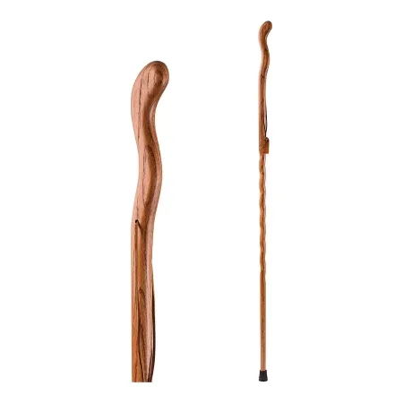 Mabis Healthcare - Brazos Twisted Backpacker - 602-3000-1015 - Walking Stick Brazos Twisted Backpacker Wood 58 Inch Height Red Oak