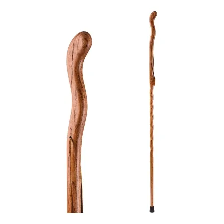 Mabis Healthcare - Brazos Twisted Fitness Walker - 602-3000-1089 - Walking Stick Brazos Twisted Fitness Walker Wood 48 Inch Height Tan