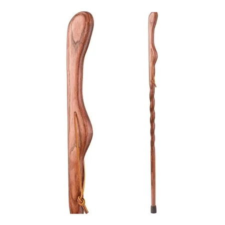 Mabis Healthcare - Brazos Twisted HitchHiker - 602-3000-1109 - Walking Stick Brazos Twisted Hitchhiker Wood 55 Inch Height Red Oak