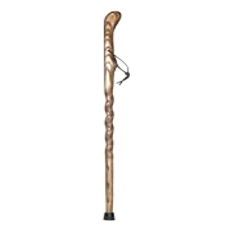 Mabis Healthcare - Brazos Twisted HitchHiker - 602-3000-1112 - Walking Stick Brazos Twisted Hitchhiker Wood 58 Inch Height Ash