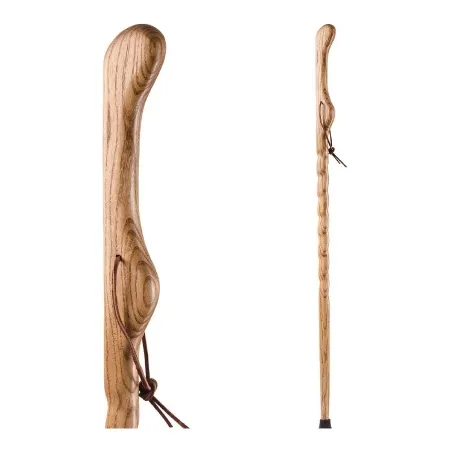 Mabis Healthcare - Brazos Twisted HitchHiker - 602-3000-1113 - Walking Stick Brazos Twisted Hitchhiker Wood 58 Inch Height Ash