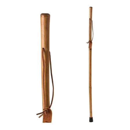 Mabis Healthcare - Brazos Free Form - 602-3000-1155 - Walking Stick Brazos Free Form Wood 58 Inch Height Red Bamboo