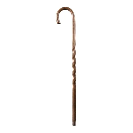 Mabis Healthcare - Brazos Twisted - 502-3000-0246 - Round Handle Cane Brazos Twisted Wood 37 Inch Height Brown Oak