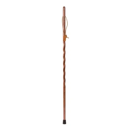Mabis Healthcare - Brazos Twisted - 602-3000-1009 - Walking Stick Brazos Twisted Wood 48 Inch Height Red