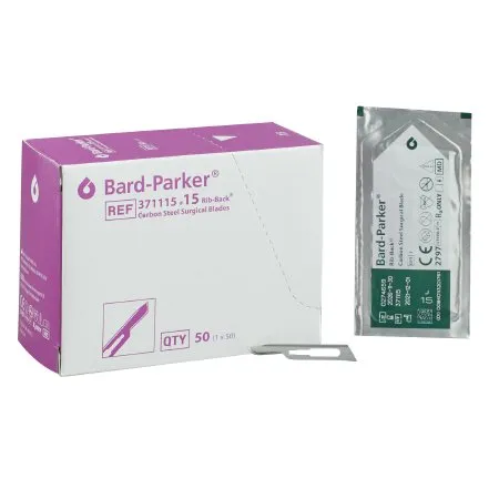 Aspen Surgical - 371115 - Products Bard Parker Rib Back Surgical Blade Bard Parker Rib Back Carbon Steel No. 15 Sterile Disposable Individually Wrapped