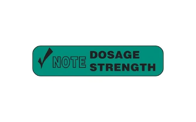 Health Care Logistics - Barkley - 2048 - Pre-Printed Label Barkley Auxiliary Label Green Paper Note Dosage Strength Black Safety And Instructional 3/8 X 1-5/8 Inch