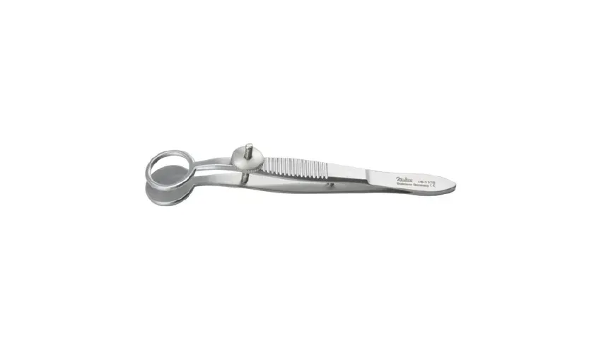 Integra Lifesciences - Miltex - 18-1178 - Chalazion Forceps Miltex Hunt 3-3/4 Inch Length Or Grade German Stainless Steel Nonsterile Nonlocking Thumb Handle Straight Serrated Tip
