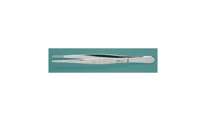 Integra Lifesciences - Miltex - 6-26 - Dressing Forceps Miltex 5 Inch Length Or Grade German Stainless Steel Nonsterile Nonlocking Thumb Handle Straight Delicate, Serrated Tips