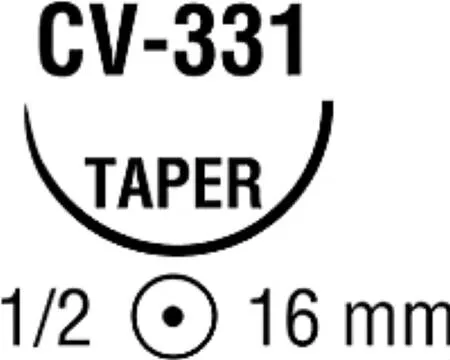 Covidien - Ti-Cron - 88863087-51 - Nonabsorbable Suture With Needle Ti-Cron Polyester Cv-331 1/2 Circle Taper Point Needle Size 2 - 0 Braided