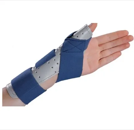 DJO DJOrthopedics - ThumbSPICA - 79-87118 - DJO  Thumb Splint  Adult Large / X Large Hook and Loop Strap Closure Left or Right Hand Blue / Gray