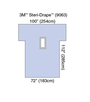 3M - 9063 - Steri-Drape Laparotomy Drape, Absorbent Impervious Material, Rectangular Aperture, Arm Extensions