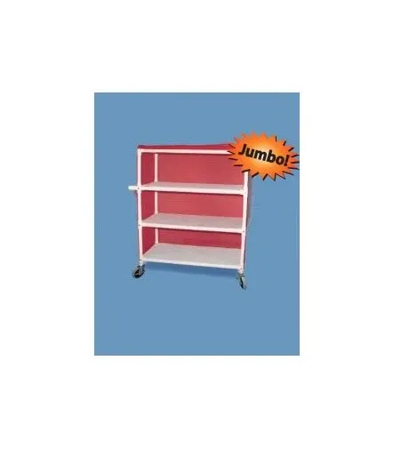 Duralife - 424-3 - Linen Cart With Cover 3 Shelves Pvc 4 Inch Casters