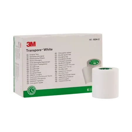3M - 1534-2 - Transpore White Medical Tape Transpore White White 2 Inch X 10 Yard Plastic NonSterile