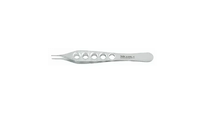 Integra Lifesciences - Miltex - 6-120XL - Tissue Forceps Miltex Adson 4-3/4 Inch Length Or Grade German Stainless Steel Nonsterile Nonlocking Fenestrated Thumb Handle Straight Tips With 1 X 2 Teeth