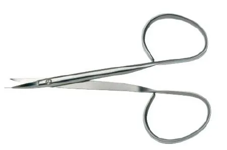 BR Surgical - HerMann - H108-32610 - Iris Scissors Hermann 4 Inch Length Surgical Grade Stainless Steel Finger Ring Handle Straight Sharp Tip / Sharp Tip