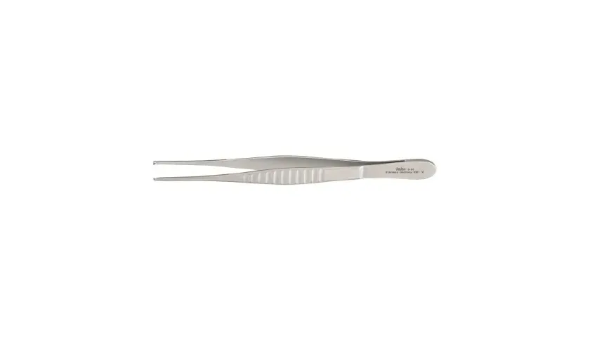 Integra Lifesciences - 6-96 - Tissue Forceps 6 Inch Length Surgical Grade Stainless Steel Nonsterile Nonlocking Thumb Handle Straight Serrated Tips With 2 X 3 Teeth