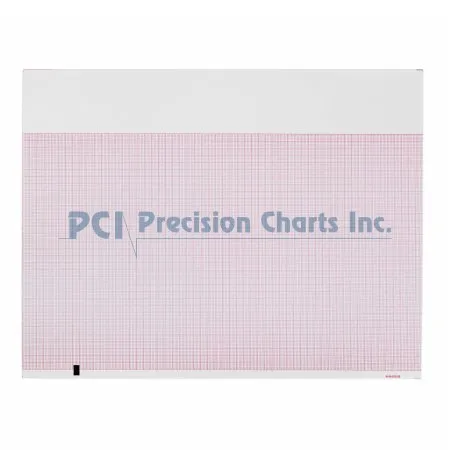 Precision Charts - Precision - 9100-026-01 -  Diagnostic Recording Paper  Thermal Paper 8 1/2 X 11 Inch Z Fold Red Grid