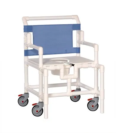 IPU - SC550P - Commode / Shower Chair ipu Fixed Arms PVC Frame Mesh Backrest 24 Inch Seat Width 550 lbs. Weight Capacity