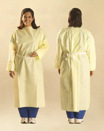 Cardinal - AT6100 - Protective Procedure Gown One Size Fits Most Yellow NonSterile AAMI Level 3 Disposable